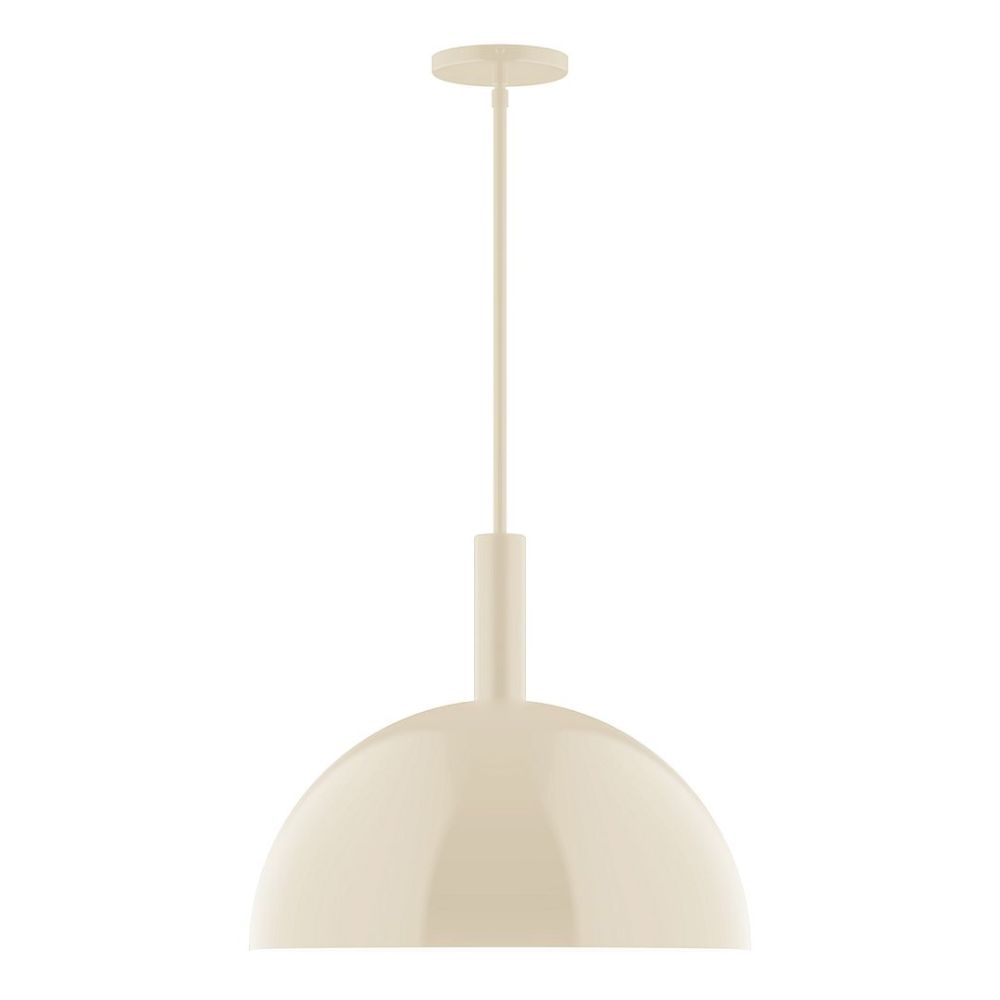 Montclair Lightworks STGX472-16-L13 18" Stack Dome LED Stem Hung Pendant, Cream